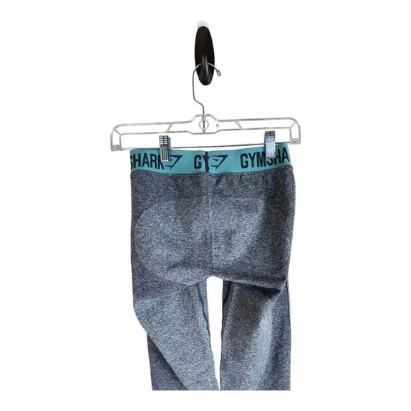 Gymshark Grey Flex with Teal Band Workout Leggings - Picture 3 of 9